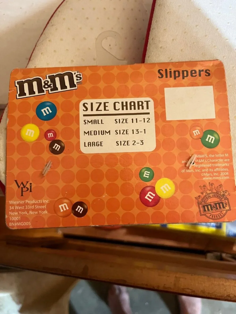 M&M's Licensed Red Slippers Size Large 2-3 Official Character Footwear